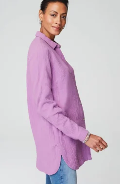 Cotton-Gauze Split-Hem Tunic