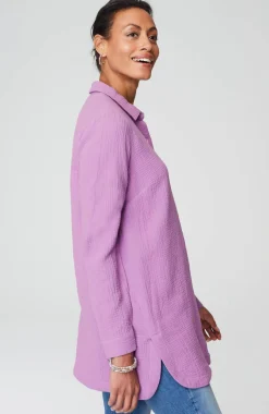 Cotton-Gauze Split-Hem Tunic