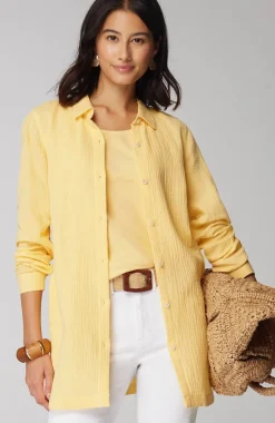 Cotton-Gauze Split-Hem Tunic