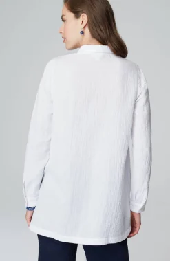 Cotton-Gauze Split-Hem Tunic