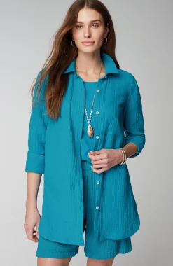 Cotton-Gauze Split-Hem Tunic