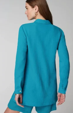 Cotton-Gauze Split-Hem Tunic