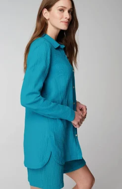 Cotton-Gauze Split-Hem Tunic
