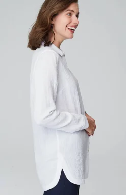 Cotton-Gauze Split-Hem Tunic