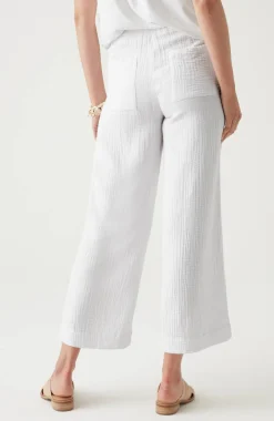 Cotton-Gauze Straight-Leg Crops