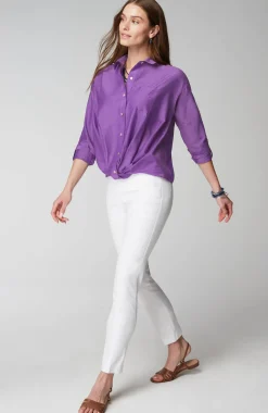 Cotton-Silk Twist-Front Top