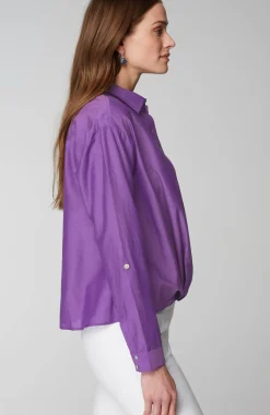 Cotton-Silk Twist-Front Top
