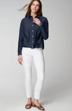 Cotton-Silk Twist-Front Top