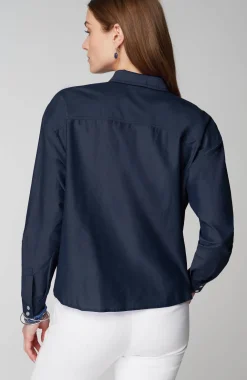 Cotton-Silk Twist-Front Top