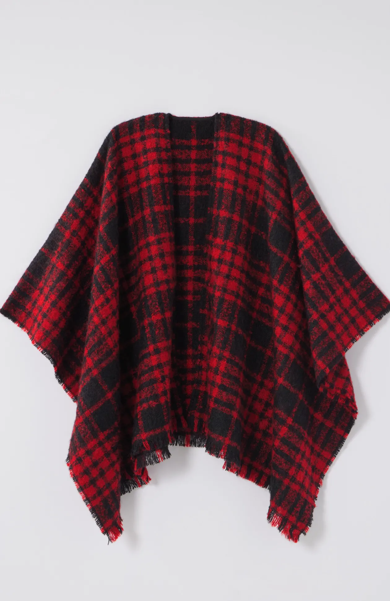 Cozy Plaid Blanket Ruana