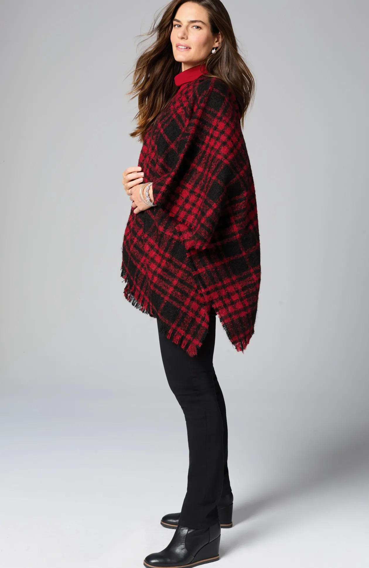 Cozy Plaid Blanket Ruana