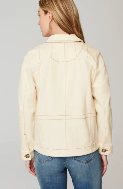 Curved-Hem Denim Jacket
