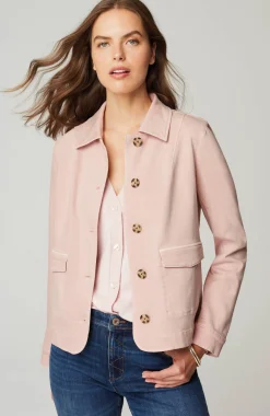 Curved-Hem Denim Jacket