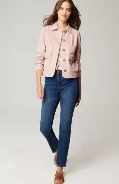 Curved-Hem Denim Jacket