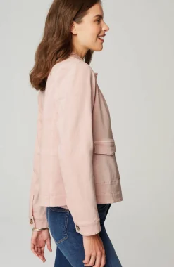 Curved-Hem Denim Jacket