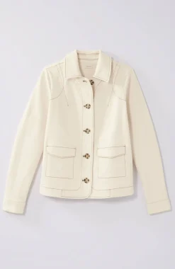 Curved-Hem Denim Jacket
