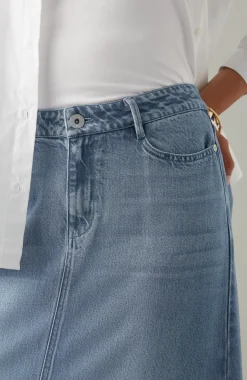 Denim A-Line Maxi Skirt
