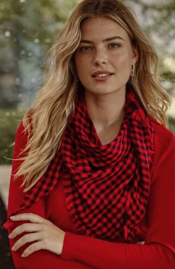 Double-Faced Plaid Scarf
