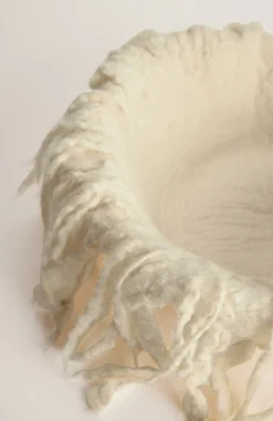 Elements Felt Frayed Round Bowl