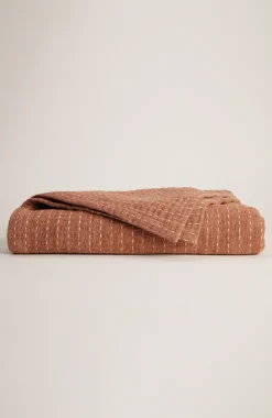 Elements Kantha-Stitched Chenille Throw