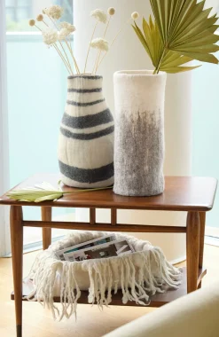 Elements Striped Felt Vase