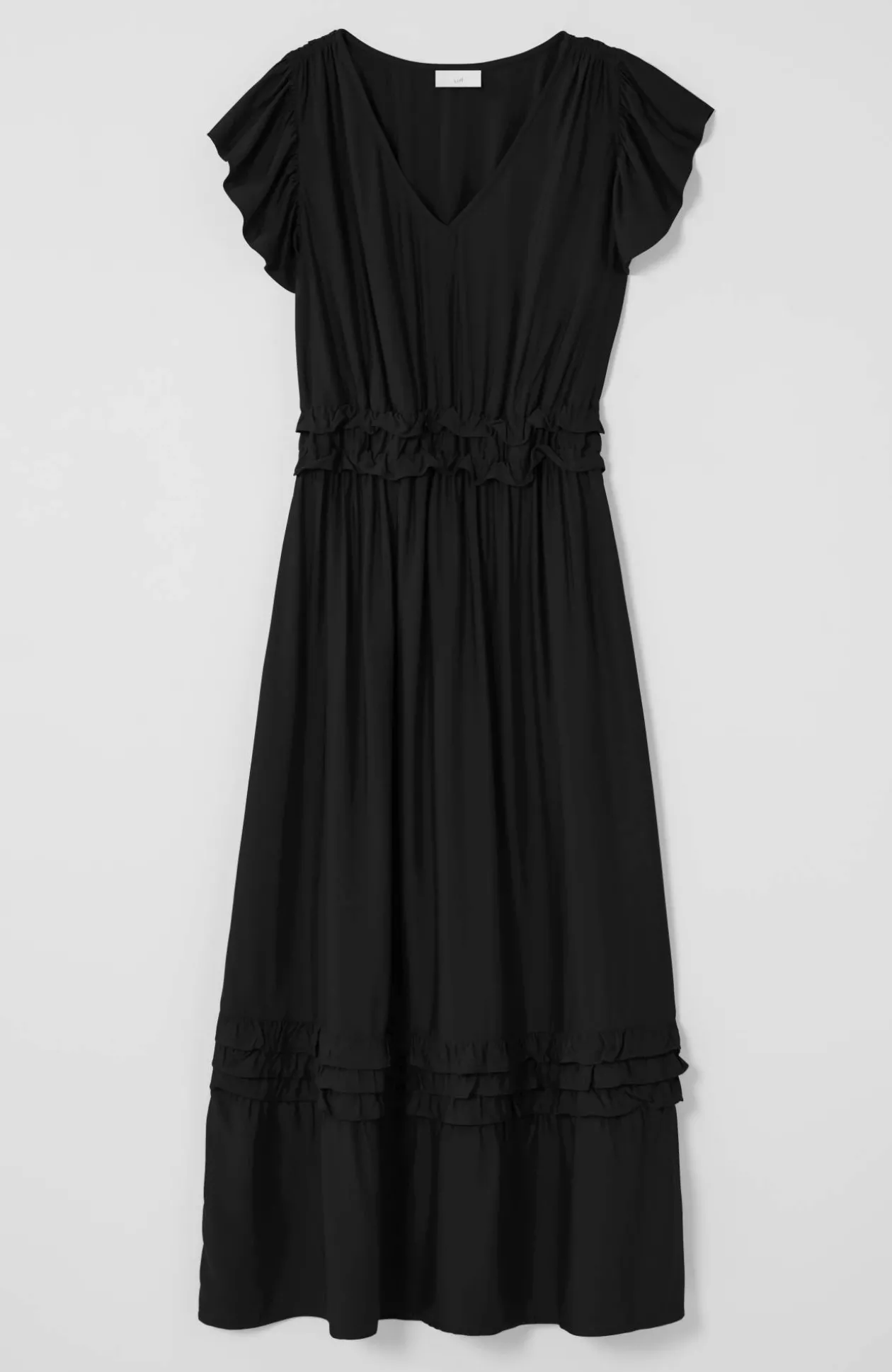 Elevated Ruffle-Trimmed Midi Dress