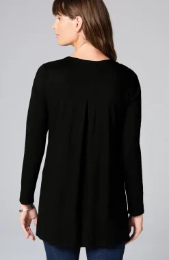 Embroidered Pleat-Back Tunic