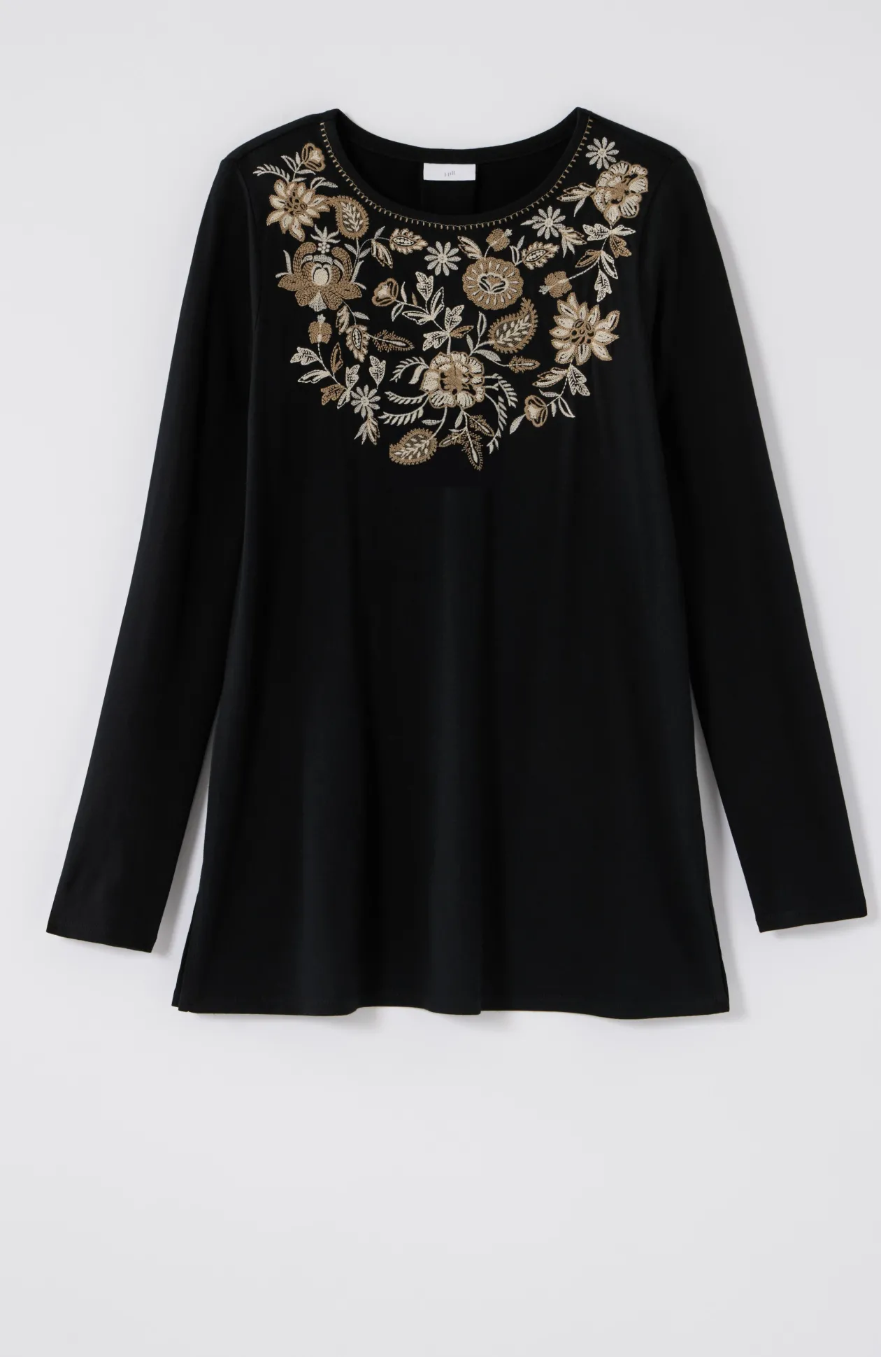 Embroidered Pleat-Back Tunic
