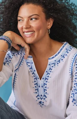 Embroidered Textured Tunic