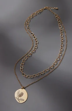 Etched Pinecone Pendant Necklace