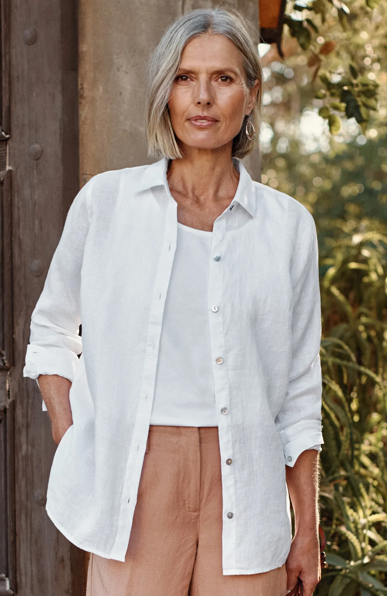 Everyday Linen Button-Front Shirt