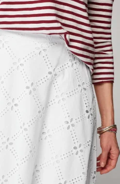 Eyelet Midi Skirt