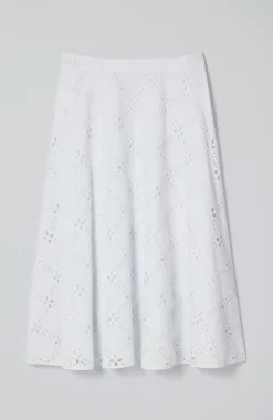 Eyelet Midi Skirt