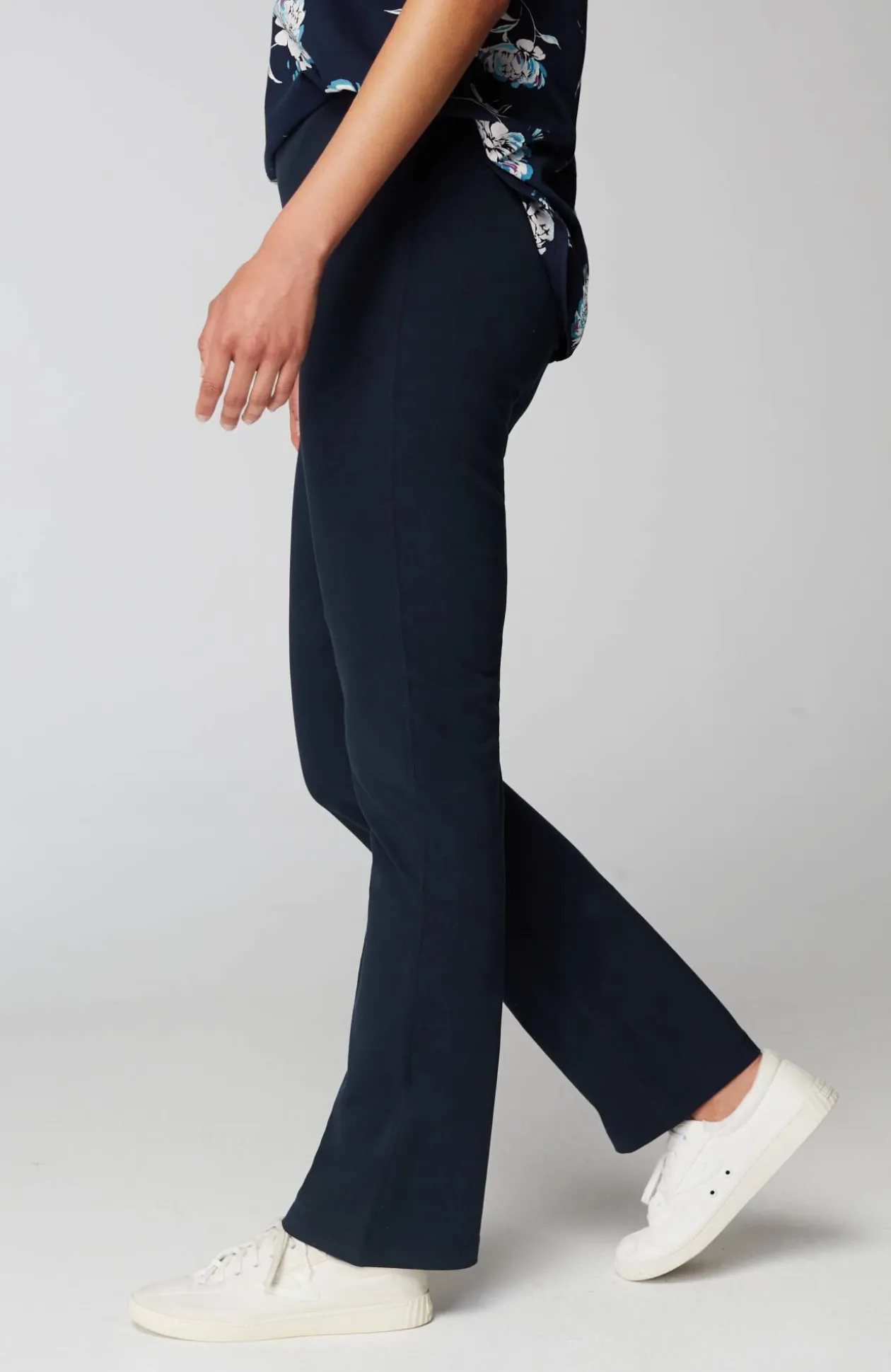 Fit Breathe Cotton High-Rise Boot-Cut Pants