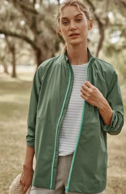 Fit Contrasting-Zipper Jacket