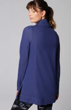 Fit Double-Knit Snap-Collared Tunic
