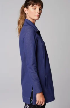 Fit Double-Knit Snap-Collared Tunic