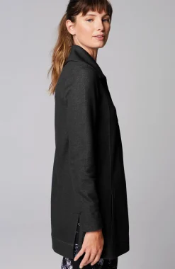 Fit Double-Knit Snap-Collared Tunic