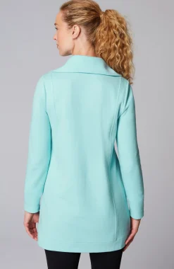 Fit Double-Knit Snap-Collared Tunic