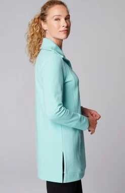Fit Double-Knit Snap-Collared Tunic