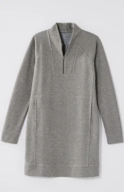 Fit Double-Knit Zipped-Collar Dress