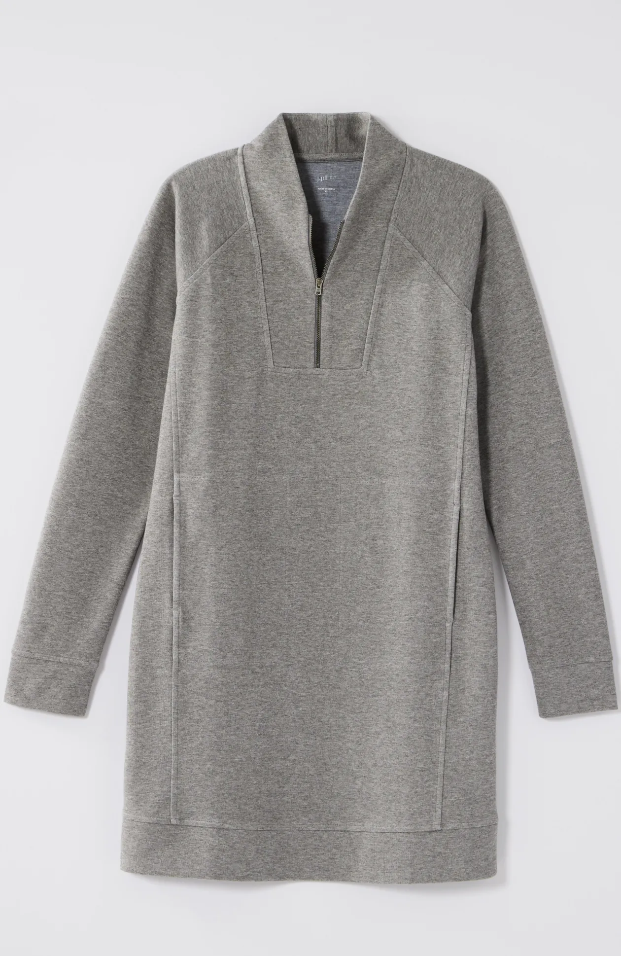 Fit Double-Knit Zipped-Collar Dress