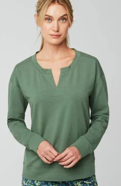Fit Elevate Terry Split-Neck Sweatshirt