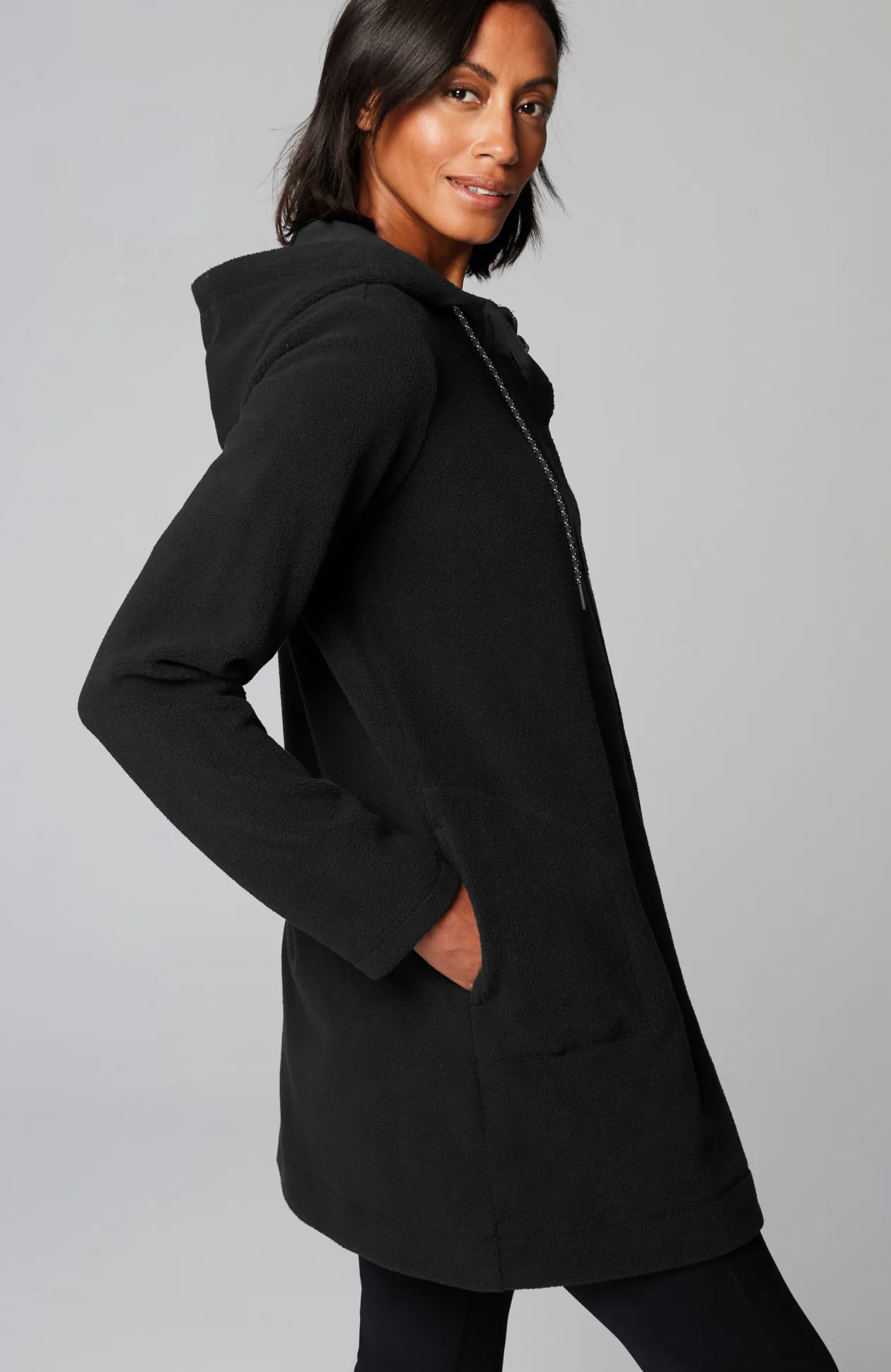 Fit Fleece Snap-Front Hooded Jacket