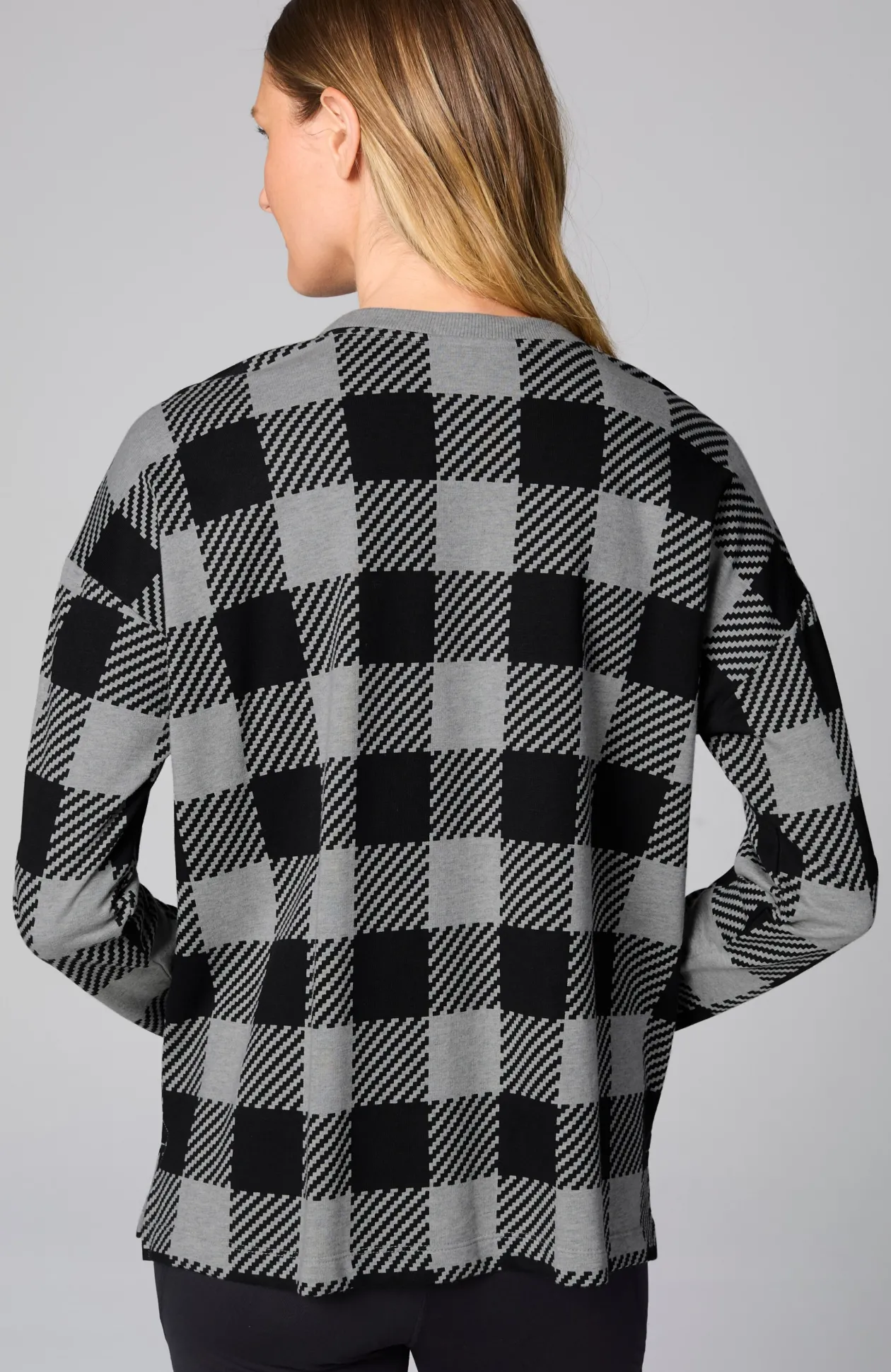 Fit French Terry Plaid Sweatshirt