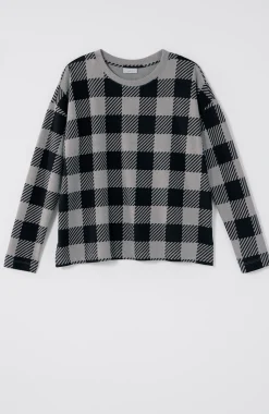 Fit French Terry Plaid Sweatshirt