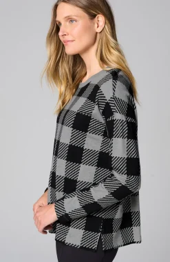 Fit French Terry Plaid Sweatshirt