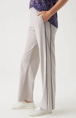 Fit On-The-Go Piped Wide-Leg Pants
