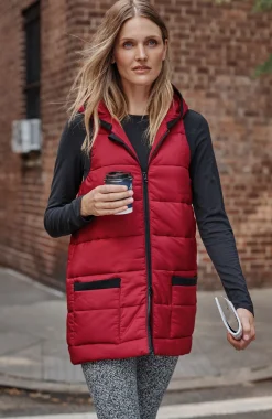 Fit Rib-Trimmed Hooded Puffer Vest