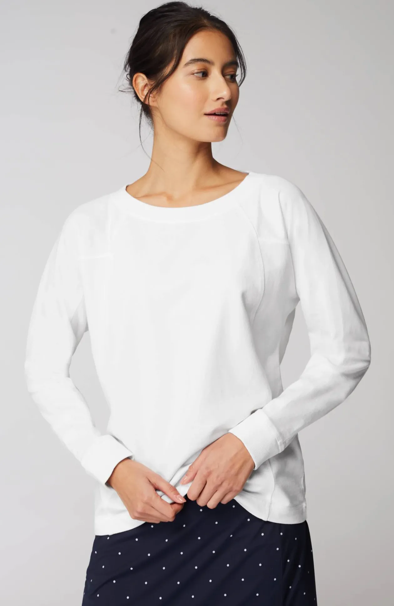 Fit Seamed Dolman-Sleeve Sweatshirt